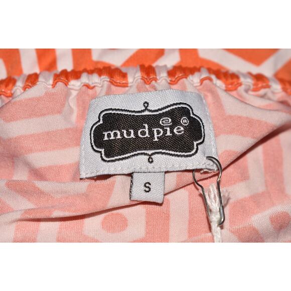 MUD PIE NEW $79 Leighton 3-Way Halter Maxi Dress Orange White Geometric Small - Picture 4 of 5